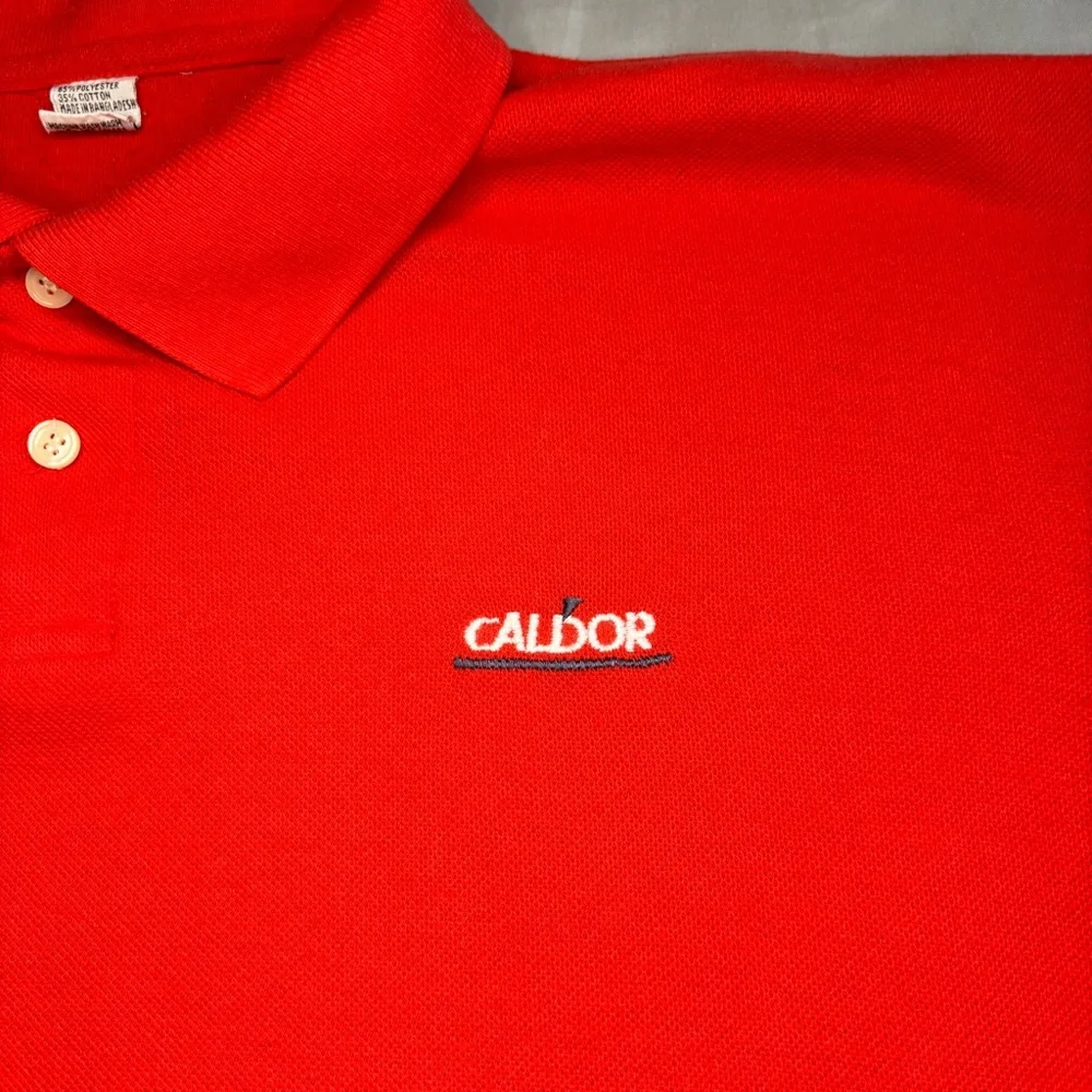 Vintage Caldor Staff Employee Polo Shirt‎ Red Medium